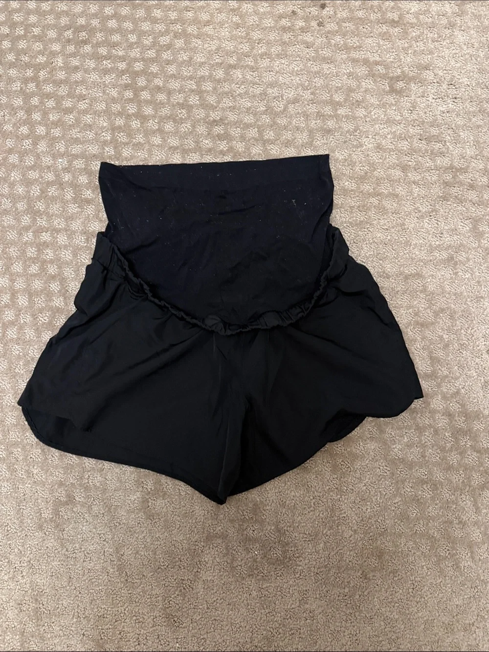 Black Women's High-Waist Maternity/Active Shorts